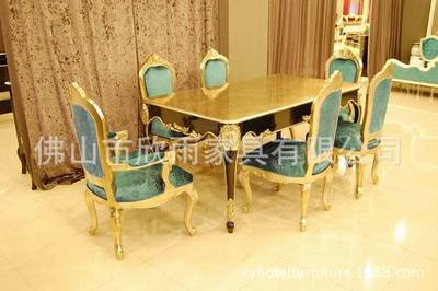 欣雨家具 匠心打造雕花貼金箔實(shí)木餐桌椅，點(diǎn)亮酒店與豪宅空間